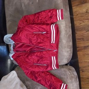 Red Fashion Nova hooded jacket, Size S